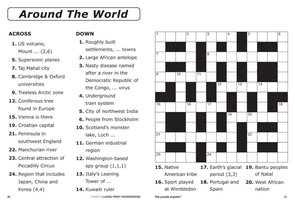 Printable Crossword Puzzles For Adults Pdf Free Crossword Puzzles