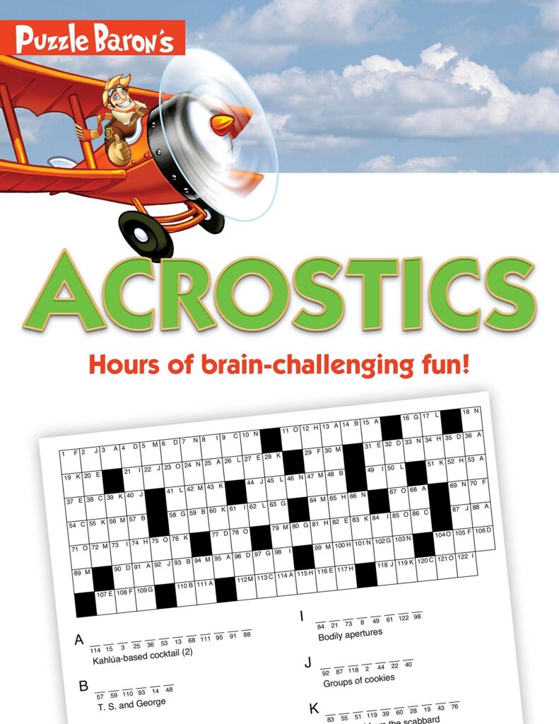Printable Acrostic Puzzle Free Crossword Puzzles Printable