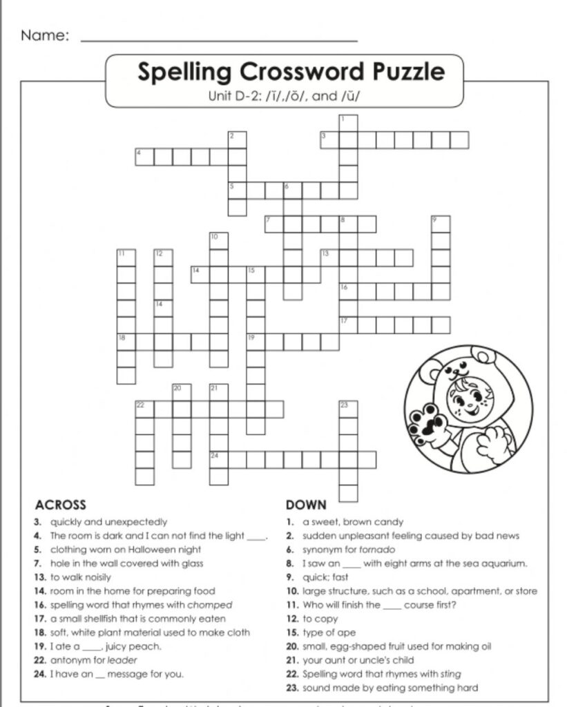 5th Grade Crossword Puzzles Free Crossword Puzzles Printable