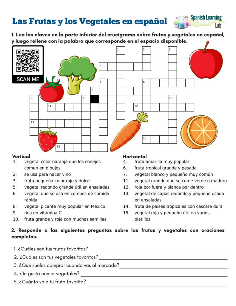 Printable Spanish Crossword Puzzle Answers Free Crossword Puzzles