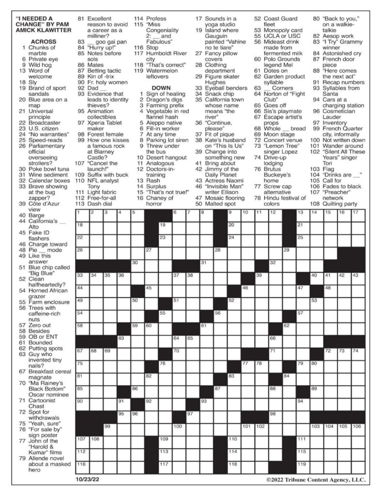 Los Angeles Times Crossword Puzzle Printable Free Crossword Puzzles