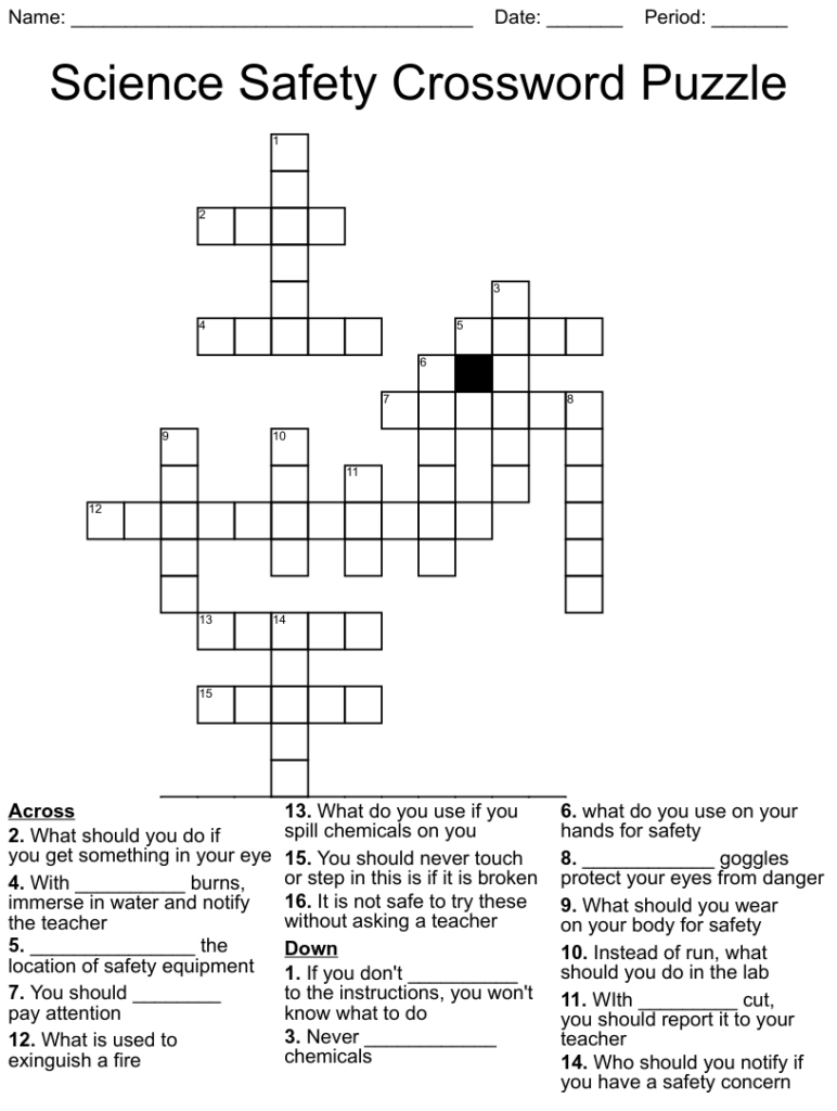 Unraveling the Mysteries – Your Science Safety Crossword Puzzle Answer Key