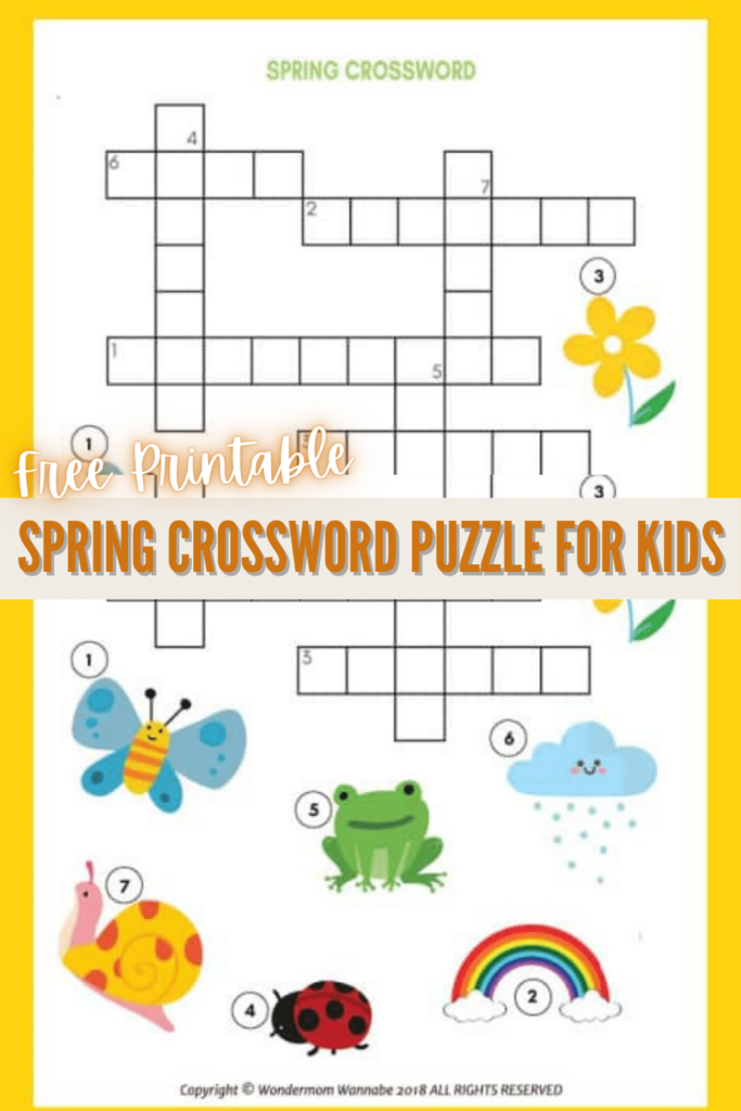 Spring Crossword Puzzle Printable Free Crossword Puzzles Printable 1886