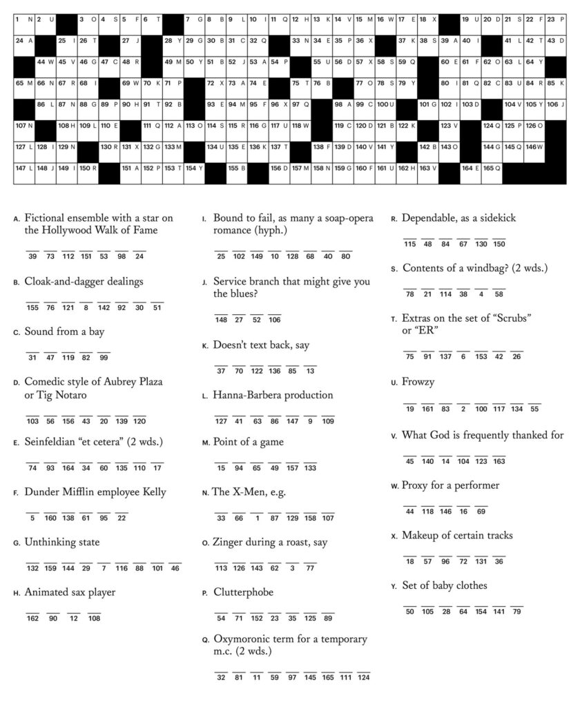 Printable Acrostic Puzzle Free Crossword Puzzles Printable