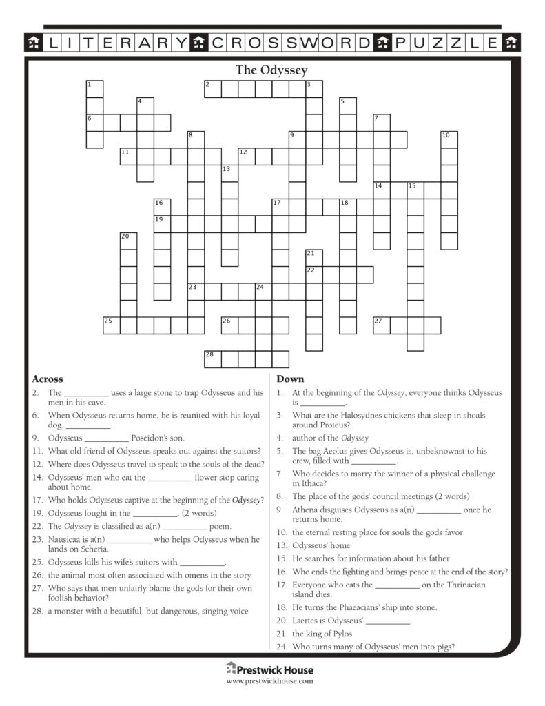 Literature Crossword Puzzles Printable Free Crossword Puzzles Printable