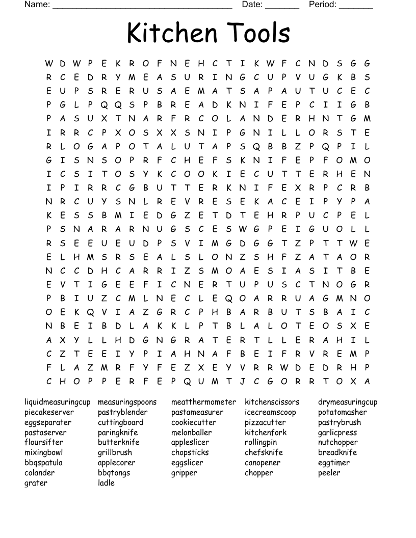 Kitchen Equipment And Utensils Crossword Puzzle Answer Key Free Kitchen Equipment And Utensils Crossword Puzzle Answer Key Free