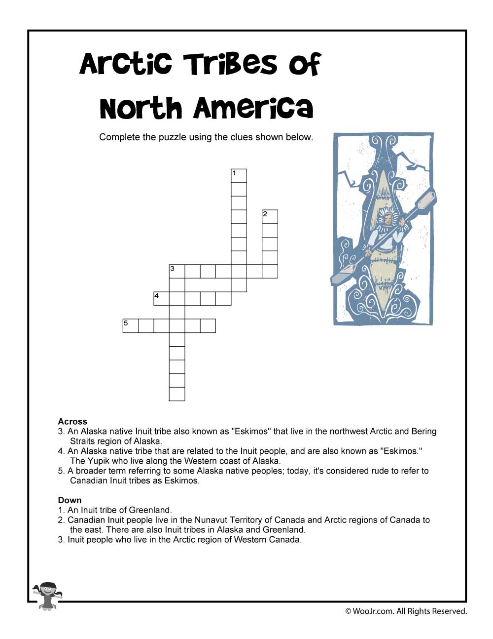Crossword Puzzle Printable For Kids Native Americans - Free Crossword ...