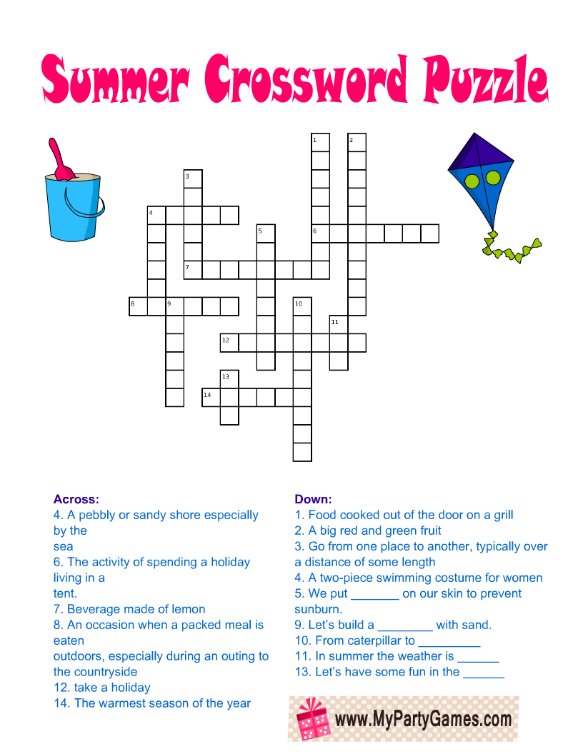 Summer Crossword Puzzle Printable Free Crossword Puzzles Printable Summer Crossword Puzzle Printable Free Crossword Puzzles Printable