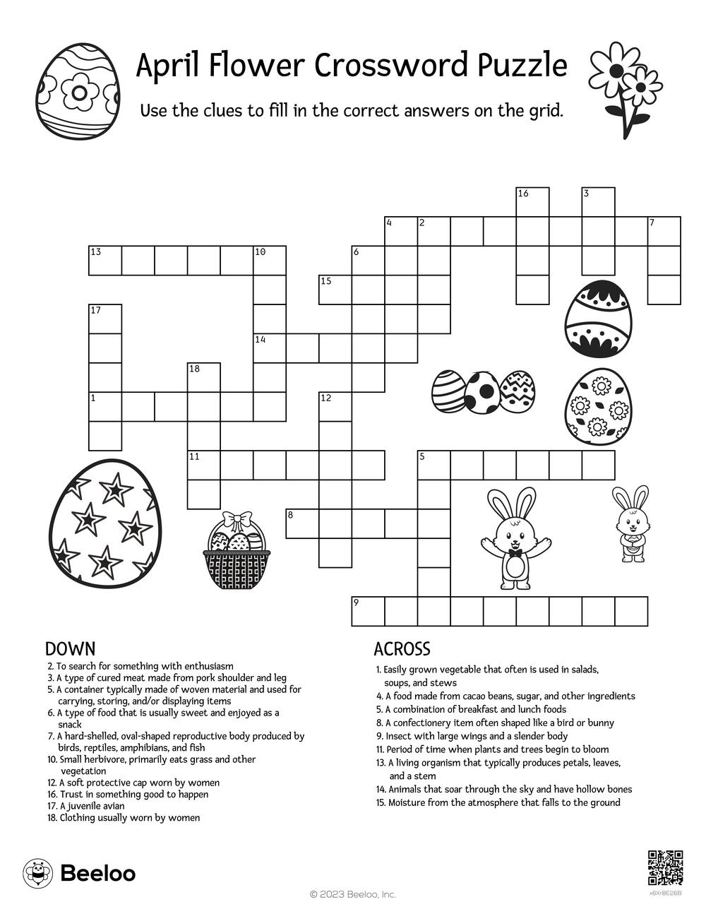 April Crossword Puzzle Printable Free Crossword Puzzles Printable