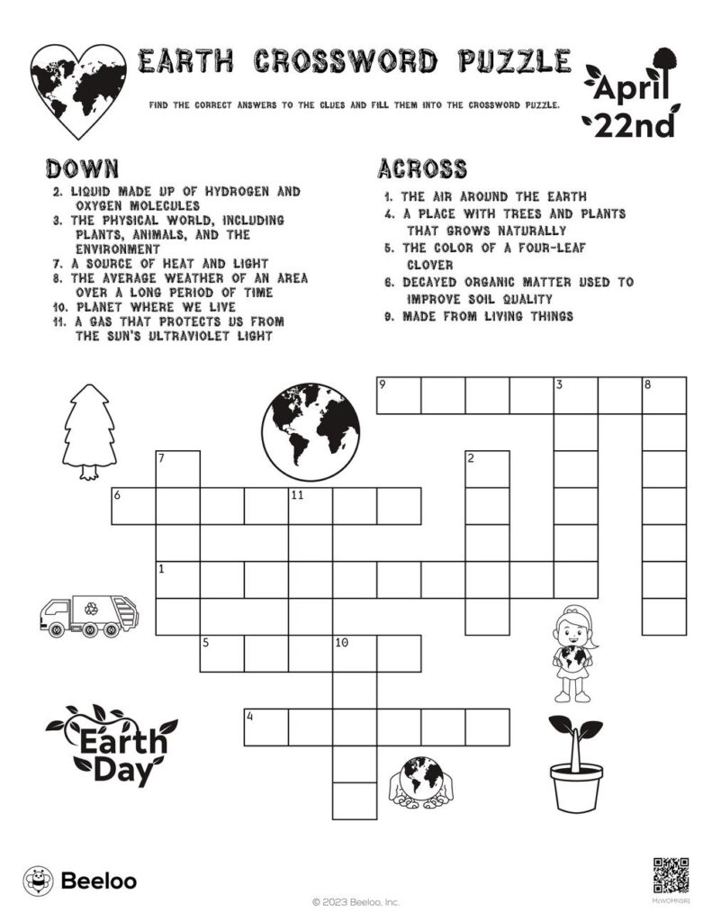 Earth Day Crossword Puzzle Printable - Free Crossword Puzzles Printable