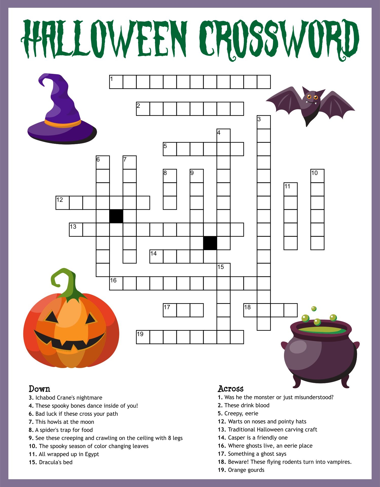Halloween Crossword Puzzle Printable Free Crossword Puzzles Printable Halloween Crossword Puzzle Printable Free Crossword Puzzles Printable
