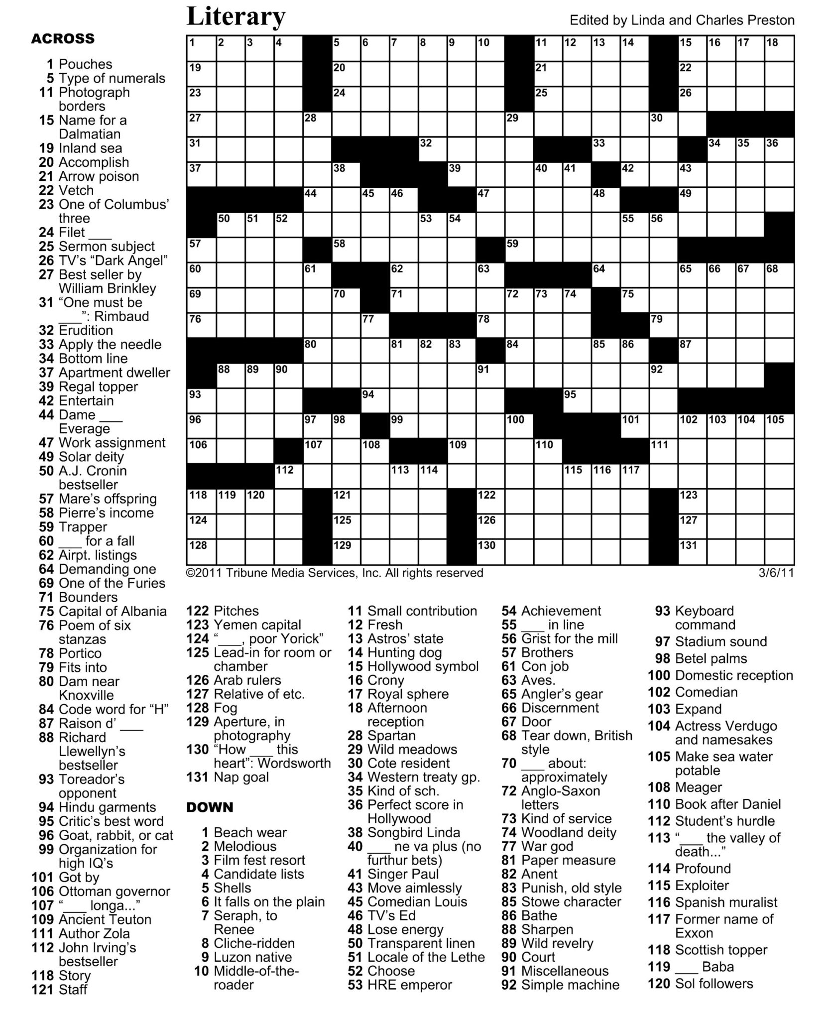 Star ledger crossword puzzle free crossword puzzles printable