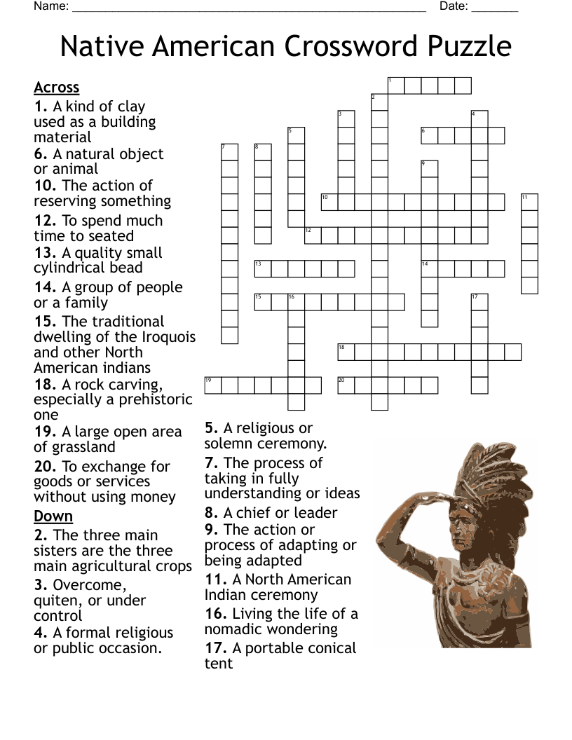Crossword Puzzle Printable For Kids: Native Americans Free Crossword Crossword Puzzle Printable For Kids: Native Americans Free Crossword